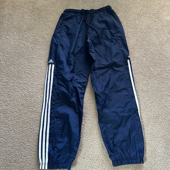 Adidas Vintage Y2K Windbreaker Blue and White Jogger Pants Unisex Small - Picture 1 of 8